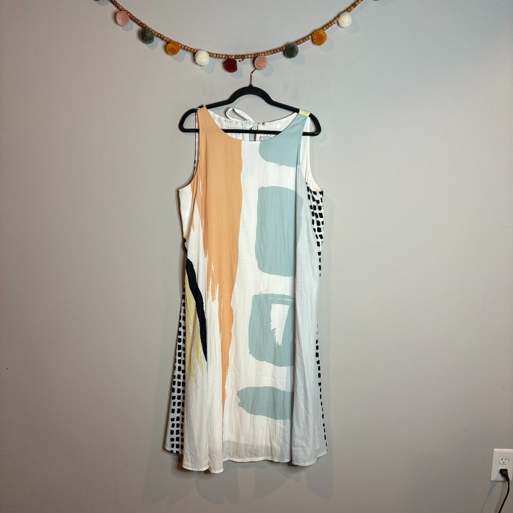 Chico's abstract colorful boho flowy midi dress